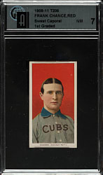 1909-1911 T206 White Border Frank Chance Portrait Red Background GAI NM 7