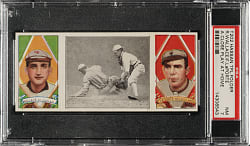 1912 T202 Hassan Triple Folder "A Close Play At Home" Bobby Wallace/LaPorte PSA NM 7