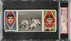1912 T202 Hassan Triple Folder "Good Play At Third" Ty Cobb/Moriarty PSA EX 5