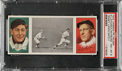 1912 T202 Hassan Triple Folder "Tenney Lands Safely" Raymond/Latham PSA NM-MT 8 - Highest Graded!