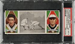 1912 T202 Hassan Triple Folder "Knight Catches a Runner" Walter Johnson/Knight PSA EX-MT 6