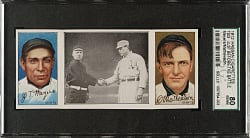 1912 T202 Hassan Triple Folder "Just Before The Battle" Christy Mathewson/Meyers SGC EX/NM 80