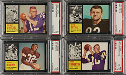 1962 Topps Football Complete Set (176) Including 14 PSA-Graded Cards