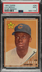 1962 Topps #387 Lou Brock Rookie PSA MINT 9