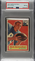 1956 Topps Football Unopened Cello Pack PSA NM-MT 8 - Ernie Stautner on Back