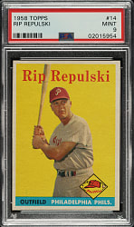 1958 Topps #14 Rip Repulski PSA MINT 9 - Highest Graded!