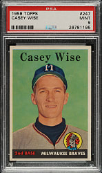 1958 Topps #247 Casey Wise PSA MINT 9