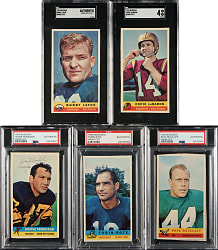 1959 Bazooka Football PSA- and SGC-Graded Collection (5) Including Layne, LeBaron, and Rote