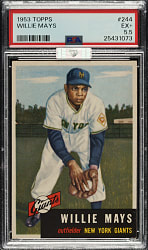 1953 Topps #244 Willie Mays PSA EX+ 5.5 (MBA Silver Diamond)