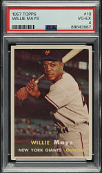 1957 Topps #10 Willie Mays PSA VG-EX 4