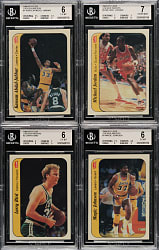 1986-1987 Fleer Basketball Stickers BGS-Graded Complete Set (11) Including #8 Michael Jordan Rookie NM 7