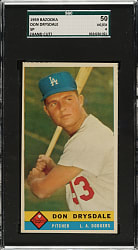 1959 Bazooka Don Drysdale Short Print SGC VG/EX 50