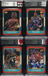 1986-1987 Fleer Basketball Jersey Fusion Game-Used BGS-Graded Collection (29) with 21 Signed Cards Including Patrick Ewing and Dominique Wilkins