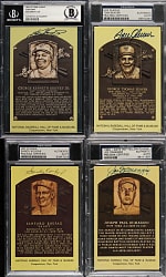 Signed Yellow Hall of Fame Postcard PSA-, SGC-, and BGS-Graded Collection (47) Including Koufax, DiMaggio, and Griffey Jr.