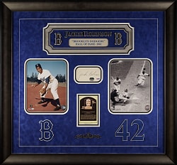 Jackie Robinson Cut Signature in Framed Display - PSA/DNA