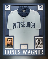 Honus Wagner Cut Signature in Framed Display - JSA