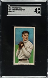 1909-1911 T206 White Border Christy Mathewson Dark Cap SGC VG/EX 4