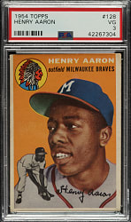 1954 Topps #128 Hank Aaron Rookie PSA VG 3