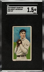1909-1911 T206 White Border Christy Mathewson Dark Cap SGC FAIR 1.5