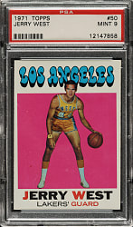 1971-1972 Topps Basketball #50 Jerry West PSA MINT 9 - Highest Graded!