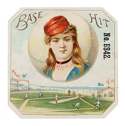 Circa 1889 Base Hit Cigar Box Outer Label