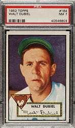 1952 Topps #164 Walt Dubiel PSA NM 7