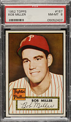 1952 Topps #187 Bob Miller PSA NM-MT 8