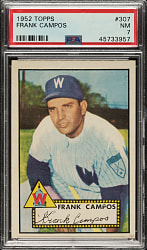 1952 Topps #307 Frank Campos PSA NM 7