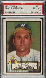 1952 Topps #317 Connie Marrero High Number PSA EX-MT 6