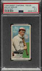 1909-1911 T206 White Border Willie Keeler with Bat PSA VG+ 3.5