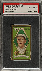 1911 T205 Gold Border Eddie Collins Open Mouth PSA VG-EX 4