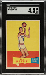 1957-1958 Topps Basketball #24 Bob Pettit Rookie SGC VG/EX+ 4.5
