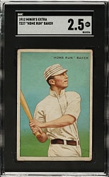 1912 T227 "Series of Champions" Frank "Home Run" Baker (Miners Extra) SGC GOOD+ 2.5