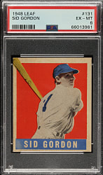 1948-1949 Leaf #131 Sid Gordon Short Print PSA EX-MT 6