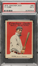 1915 E145 Cracker Jack #30 Ty Cobb PSA EX 5