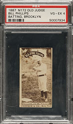 1887 N172 Old Judge William Phillips PSA VG-EX 4 - Outdoor Pose!
