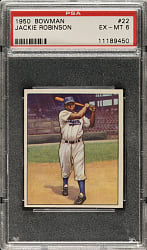 1950 Bowman #22 Jackie Robinson PSA EX-MT 6