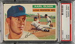 1956 Topps #322 Karl Olson PSA MINT 9 - Highest Graded!