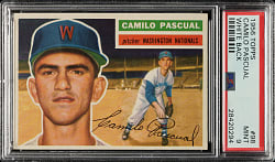 1956 Topps #98 Camilo Pascual White Back PSA MINT 9