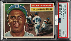 1956 Topps #30 Jackie Robinson White Back PSA NM-MT 8 (MBA Silver Diamond)
