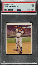 1950 Bowman #22 Jackie Robinson PSA EX 5