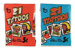 1968 Topps "21 Tattoos" Unopened Wax Pack Pair