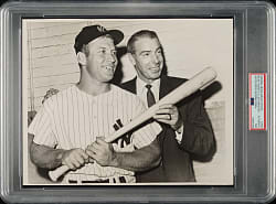 1961 Mickey Mantle and Joe DiMaggio Original United Press International Photograph PSA/DNA Type I