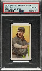 1909-1911 T206 White Border Joe Lake St. Louis, No Ball in Hand PSA EX-MT 6
