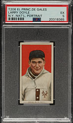 1909-1911 T206 White Border Larry Doyle Portrait PSA EX 5 - El Principe De Gales Back