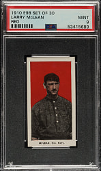1910 E98 Anonymous "Set of 30" Larry McLean PSA MINT 9 - Red Background - Highest Graded!