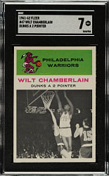 1961-1962 Fleer Basketball #47 Wilt Chamberlain In Action SGC NM 7