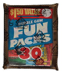 1974 Topps "Fun Packs" Unopened Bag (30 Packs) Including Six Basketball, Nine Baseball, and Nine Football Packs