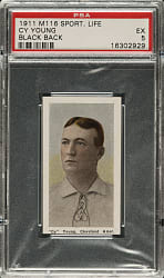 1910-1911 M116 Sporting Life Cy Young Black Back PSA EX 5