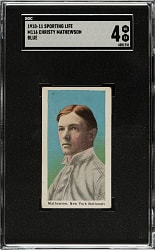 1910-1911 M116 Sporting Life Christy Mathewson Blue Background SGC VG/EX 4